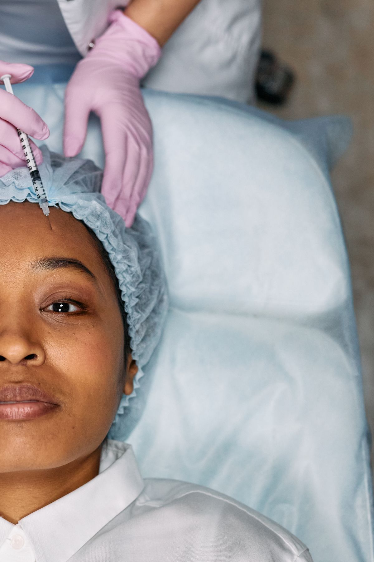 A client receiving a med spa treatment